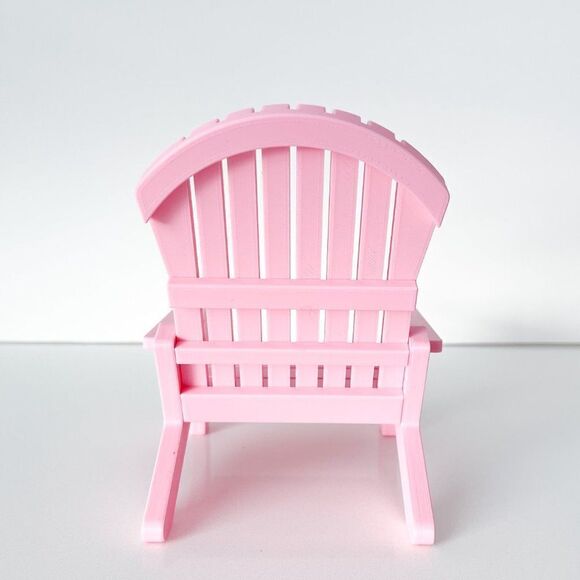 Miniature Adirondack Chair Pale Pink For 12” Barbie Integrity Fashion Dolls 1:6 - Picture 5 of 5